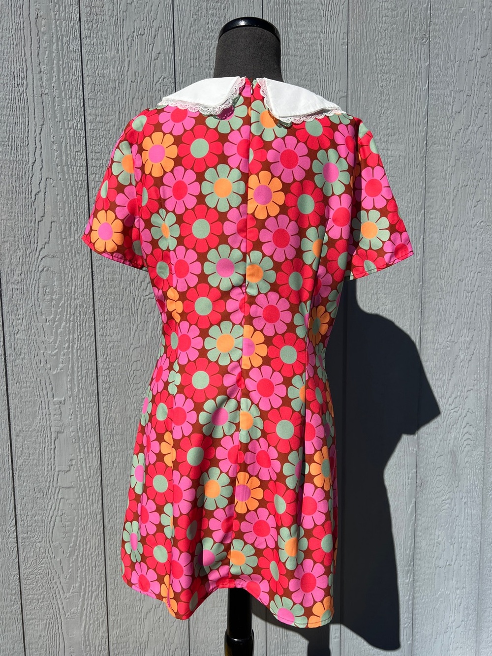 NWT Sugar Thrillz Dolls Kill Groove With Me Mod Floral Collared Mini Dress, XL - Picture 5 of 16